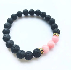 Lava Rock Stone Beads Bracelet Charm