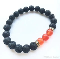 Lava Rock Stone Beads Bracelet Charm