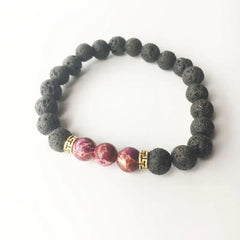 Lava Rock Stone Beads Bracelet Charm