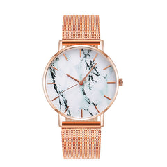 Mesh Band Marble Wristwatch