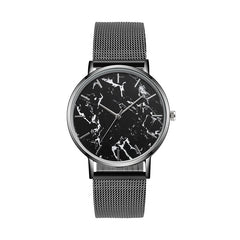 Mesh Band Marble Wristwatch